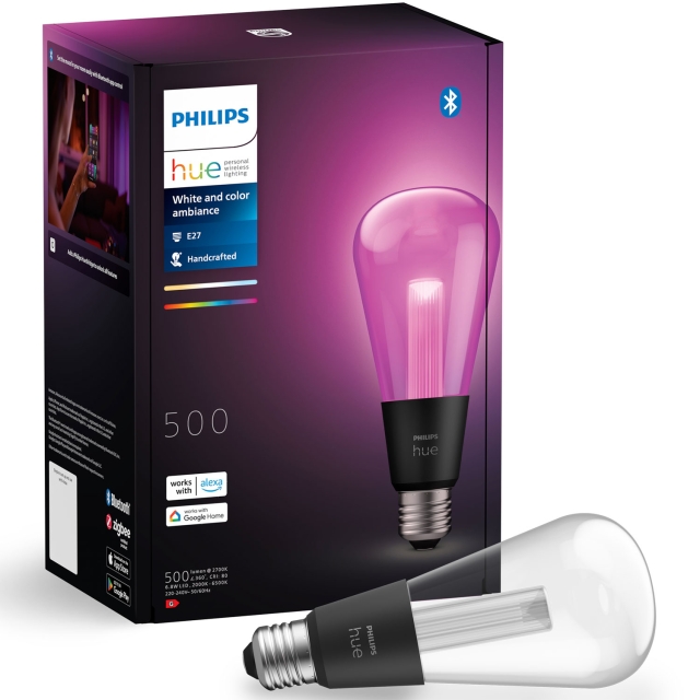 Philips Hue Lightguide Edison ST72 E27 Hvit og farget Ambiance