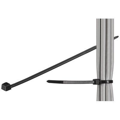 Goobay værbestandig glidelås 100stk, bredde 3,5 mm, lengde 150 mm, svart