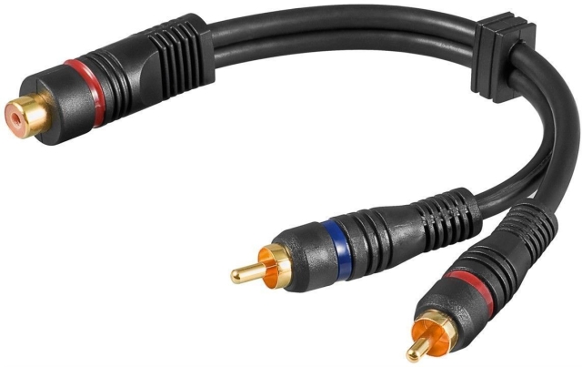 Goobay 2 x RCA hann - RCA hunn -y-kabel, 20 cm