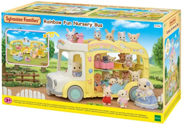 Sylvanian Families buss med tre køyer på lekeplassen