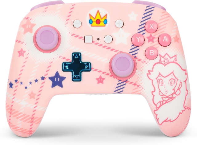 PowerA Forbedret trådløs kontroller, Princess Peach Plaid, Switch