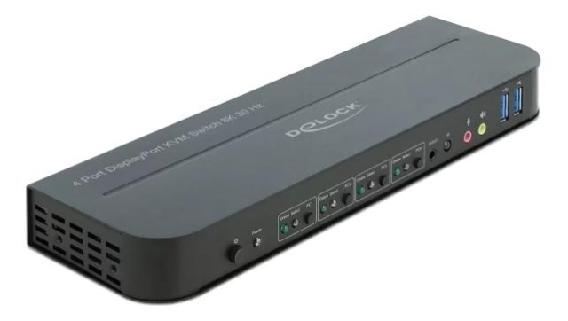 DeLOCK DisplayPort 1.4 KVM-bryter 8K 30 Hz med USB 3.0 og lyd
