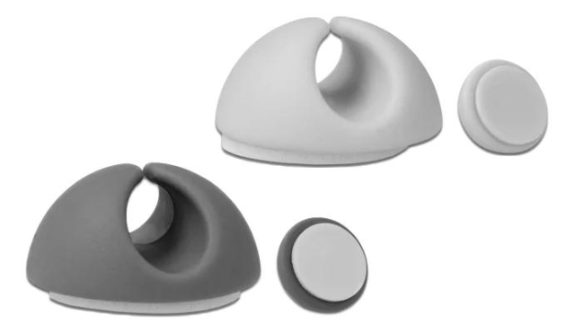 DeLOCK Selvklebende kabelholder, 6-pk, 3x grå, 3x hvit, TRP