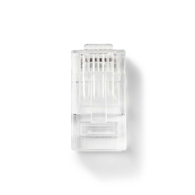 Nedis RJ45-kontakt | RJ45 Pass Through | Strandet STP CAT5 | Rett | Gull belagt | 10 stk. | Polycarbonate | Gjennomsiktig | Boks