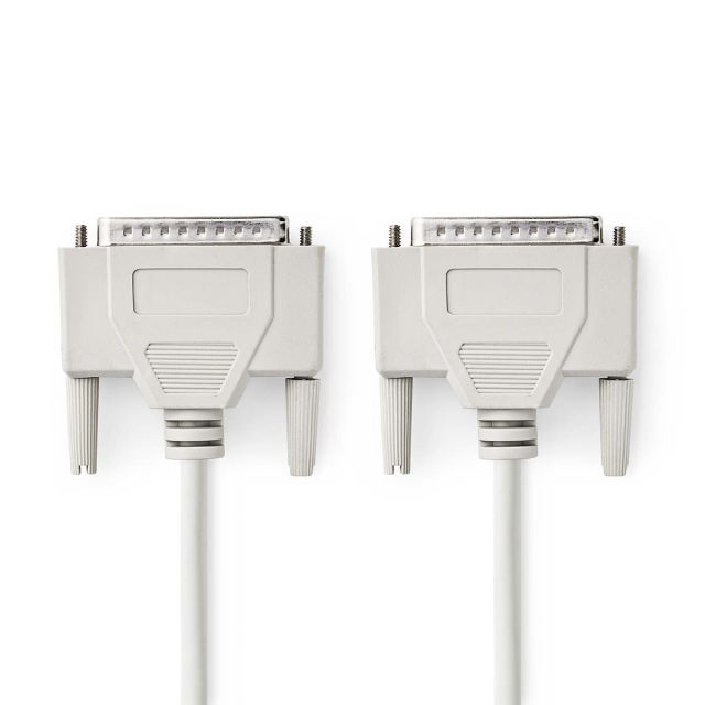 Nedis serie kabel | D-SUB 25-Pin Han | D-SUB 25-Pin Han | Nikkel belagt | 2.00 m | Rund | PVC | Elfenben | Label