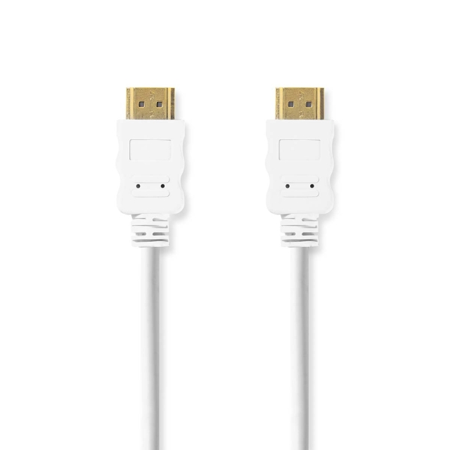 Nedis High Speed HDMI ™ kabel med Ethernet | HDMI ™ -kontakt | HDMI ™ -kontakt | 4K@60Hz | ARC | 18 Gbps | 2.00 m | Rund | PVC | Hvit | Label