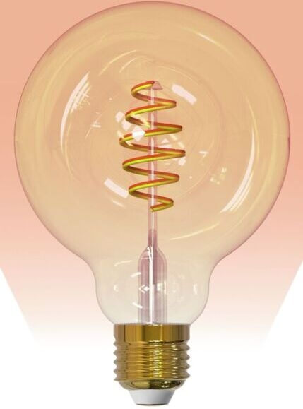 Airam SmartHome Globe 95 glødelampe, E27, ravfarget, 350lm, 1800-3000K, WiFi