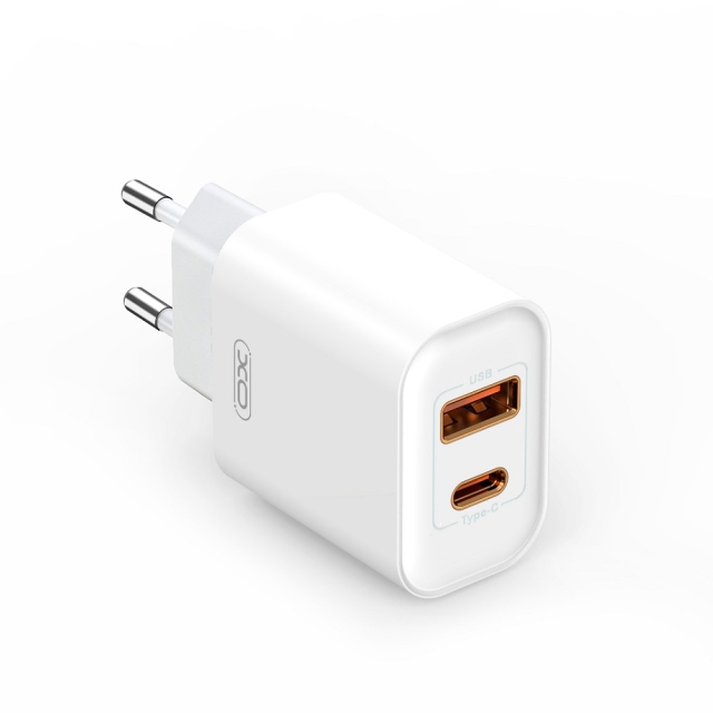 Xo vegglader CE12 PD QC 3.0 20W 1x USB 1x USB-C hvit