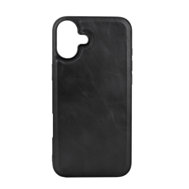 Buffalo Back cover Leather Magseries iPhone 16 Plus Black