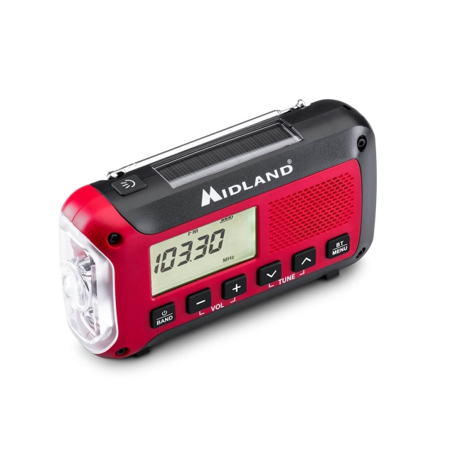 Midland Nødradio ER250BT Rød/Svart