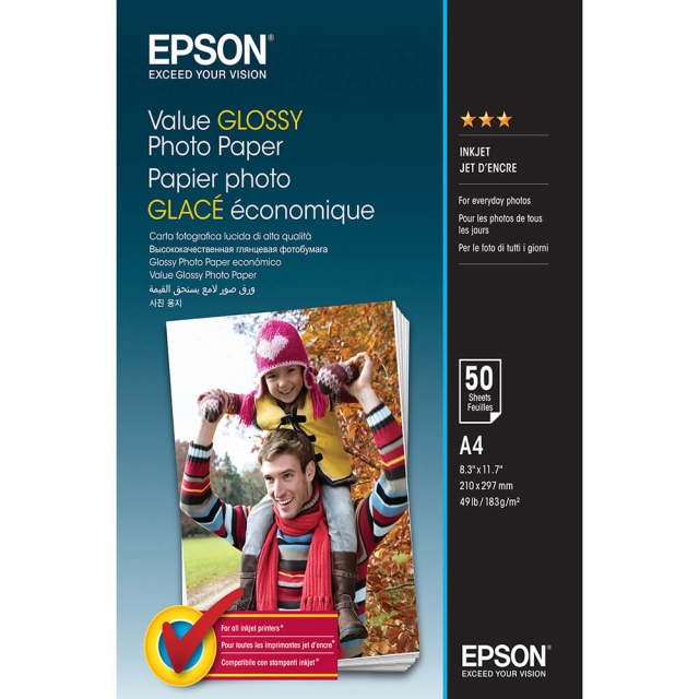 Epson A4 Value Glossy Photo Paper A4 - 50 sheets