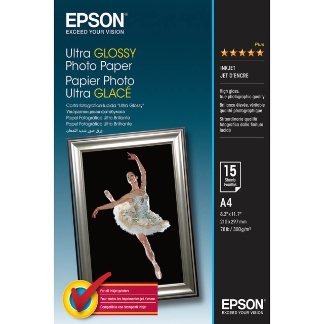 Epson A4 Ultra Glossy Photo Paper A4 - 15 ark