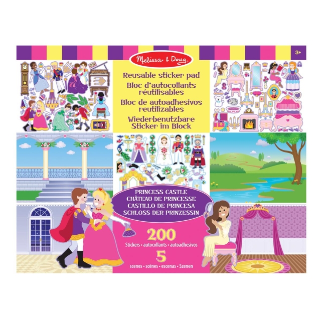 Melissa & Doug Gjenbrukbar klistremerkeblokk Prinsesseslottet