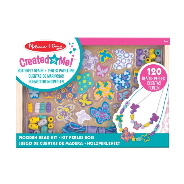 Melissa & Doug Laget av meg! Perlesett i tre med sommerfuglperler