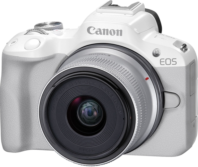 Canon EOS R50 systemkamera, hvit + 18-45 mm objektiv
