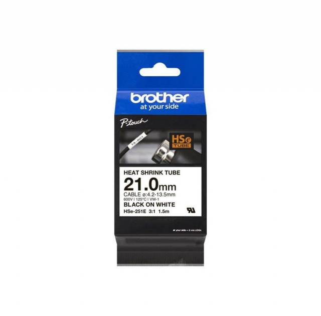 Brother HSE-261E, svart tekst på hvit bakgrunn, 31 mm