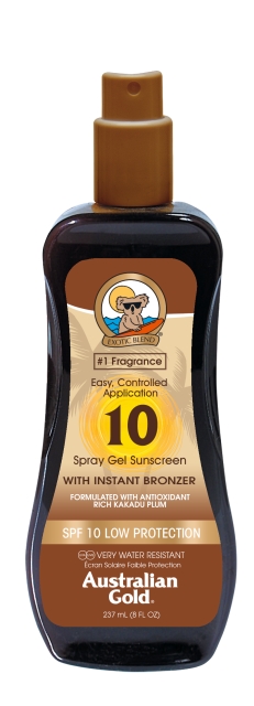 Australian Gold Solkrem Spray Gel m. Instant Bronzer 237 ml - SPF 10
