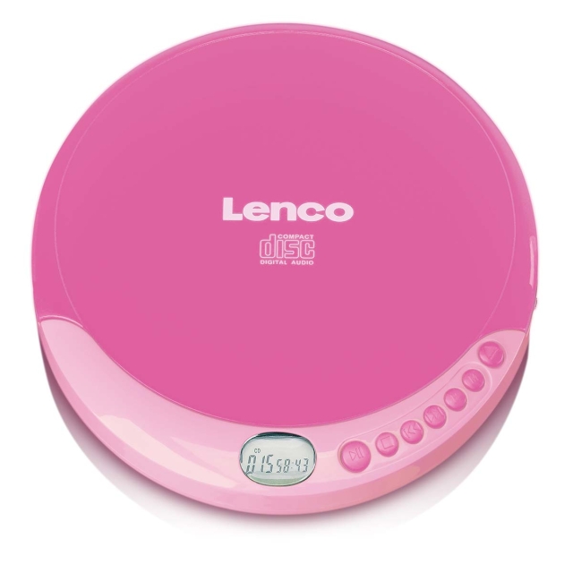 Lenco Bærbar CD-spiller med ladefunksjon Pink