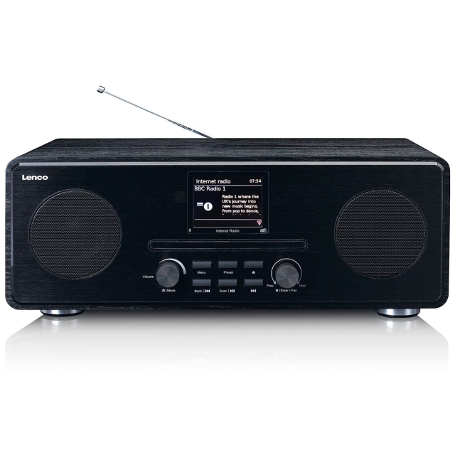 Lenco Internett / DAB+ / FM-radio med CD-spiller og Bluetooth® Svart