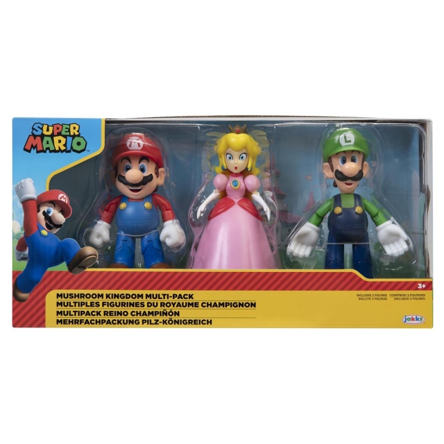 JAKKS Pacific Super Mario 4 tommers figursett Mushroom Kingdom