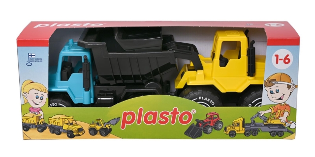 Plasto Turkos Lastbil og Gul Dumper, 30cm