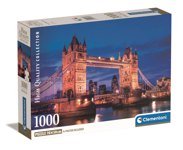 Clementoni 1000 stk CB høykvalitets samling Tower Bridge om natten
