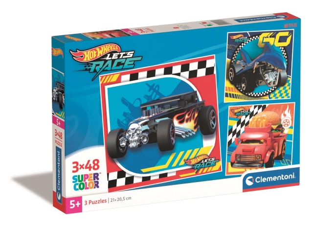 Clementoni 3x48 stk Puslespill for barn Hotwheels