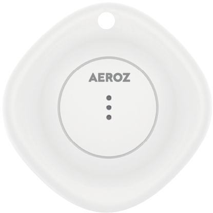 AEROZ TAG-1000 White - Nøkkelfinner for bruk med iPhone - Fungerer med Apples Find My-app