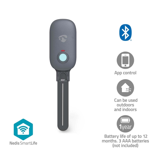 Nedis SmartLife Jordfuktighetsmåler | Bluetooth® | Batteri drevet | IP55 | 0 - 100 % | Android™ / IOS