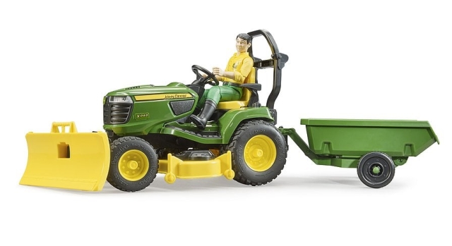 Bruder BWorld John Deere plentraktor med tilhenger og gartner (62104)