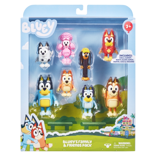 BLUEY multipakke med 8 figurer - S3 (90128)