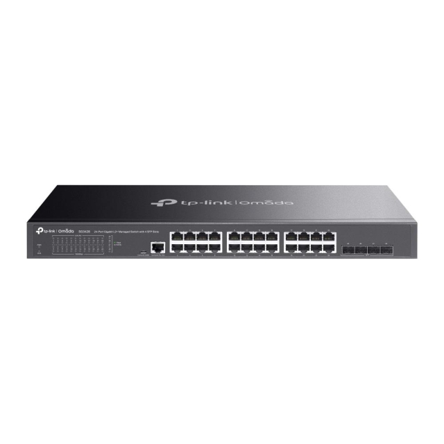 TP-Link JetStream 24-porters Gigabit L2-administrert svitsj med 4 SFP-spor