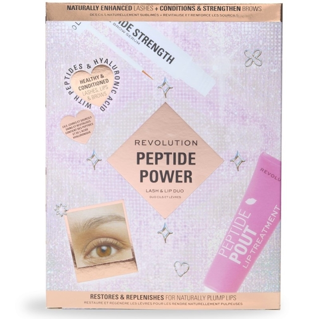 Makeup Revolution Peptide Power Lash and Lip Duo gavesett