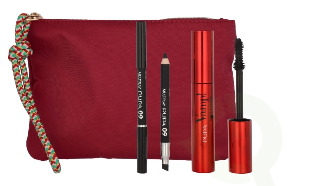 Pupa Milano Pupa Vamp! Sexy Lashes Makeup Set 12.8 ml Mascara #011 Sexy Black 12ml/Multiplay Pen #09 Deep Black 0,8gr/Bag