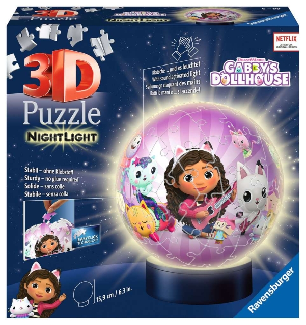Ravensburger 3D-puslespill Gabbys dukkehus Nattlys 72p (10311575)