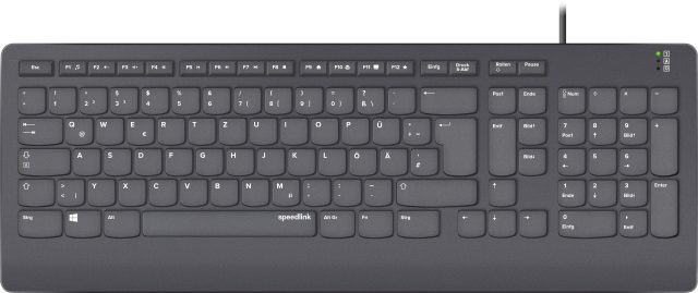 Speedlink HI-GENIC Antibakterielt tastatur, svart - DE Layout