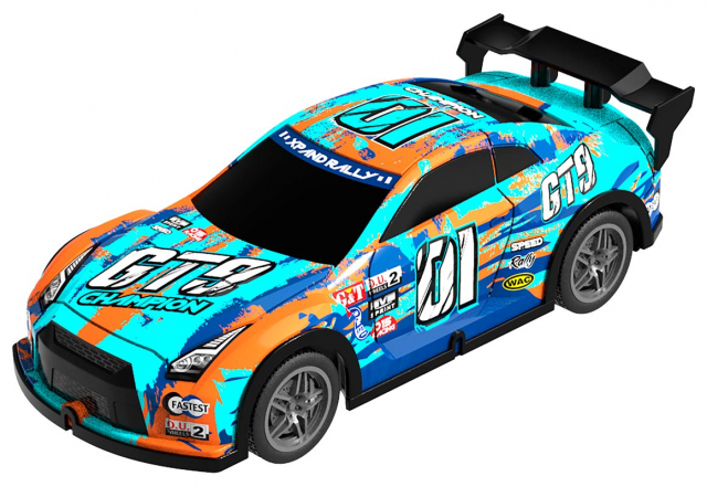 TEC-TOY Champion GT9 m/lys R/C 1:22, 27MHz - Blå/Orange (471251)