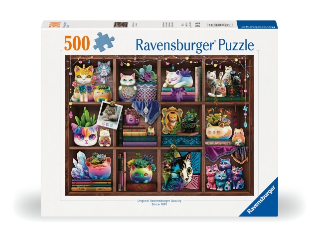 Ravensburger Puslespill Cubby Katter og Sukkulenter 500p (12000874)