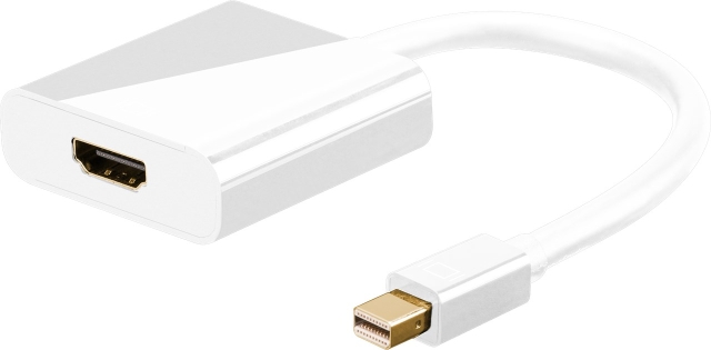 Goobay Mini DisplayPort™/HDMI™-adapterkabel 1.2, gullbelagt Mini DisplayPort-plugg > HDMI™-kontakt (type A)