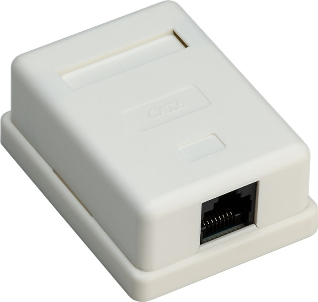 Goobay 1-port RJ45 koblingsboks, CAT 6, UTP, hvit, uinnkapslet