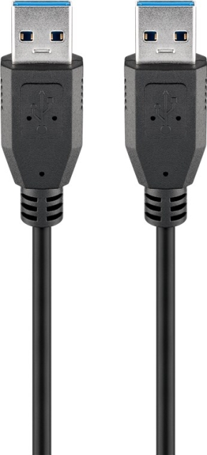 Goobay USB-A-kabel, USB 3.0, 1 m, svart USB 3.0-kontakt (type A) > USB 3.0-kontakt (type A)