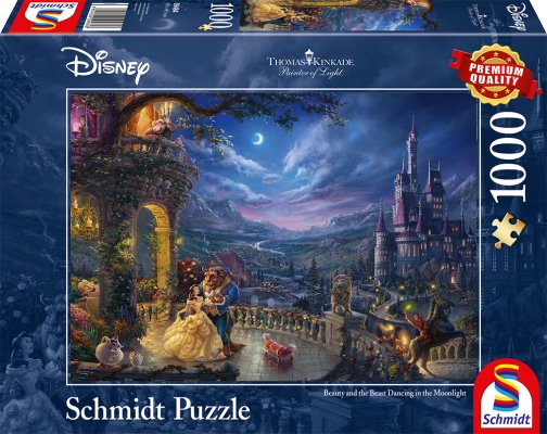 Schmidt Thomas Kinkade: Disney - Skjønnheten og udyret danser i måneskinnet (1000 brikker) (SCH4848)