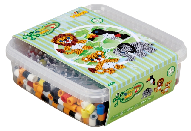 HAMA Beads Hama - Maxi Beads - 600 perler og 1 stiftplate i eske (8751)