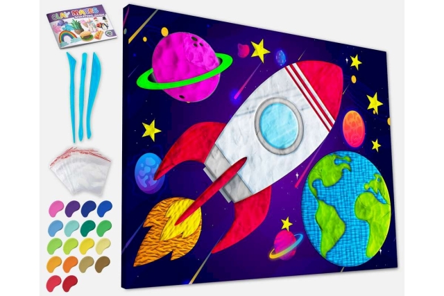 SPLAT PLANET Leiremaleri på lerret 30x40cm - Space (777685)