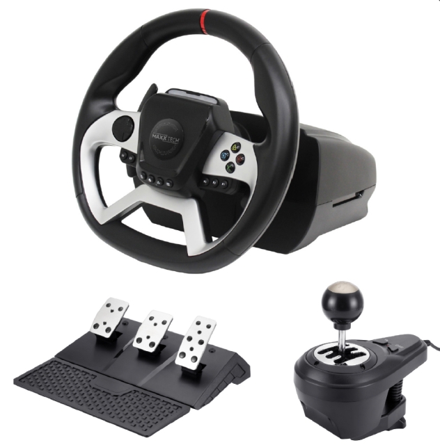 Maxx Tech Pro FF Racing Wheel Kit (ratt, 3-pedals sett og girspak) - PS4/PC/ XBOX