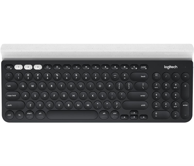 Logitech K780 trådløst tastatur for flere enheter, grå/hvitt (nordisk)