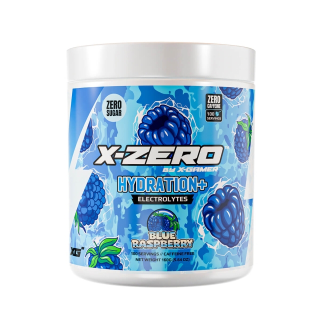 X-GAMER Energidrikkpulver X-Zero Hydration+ 160 gram Blue Raspberry