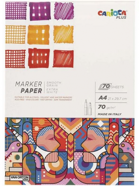 CARIOCA Plus - Tusjeblokk 70g, A4, 70 sider (809320)