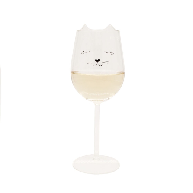Winkee Cat Wine Glass - Vinglass med katt