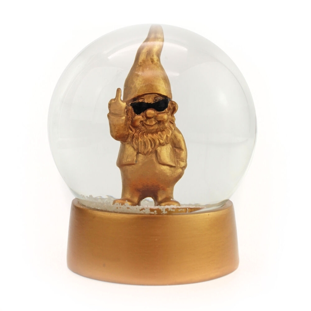 Winkee Snow Globe - Snøkule-nisse - Gull
